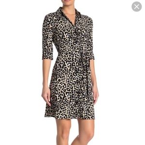 NWT Laundry Shelli Segal leopard wrap dress, M